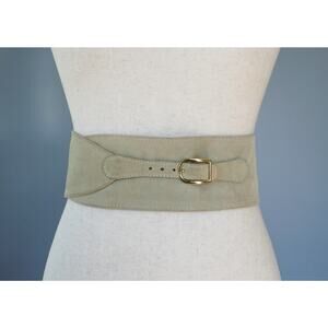 Vintage 80s Wide Suede Leather Corset Waist Cincher Belt Retro Fairy Steampunk